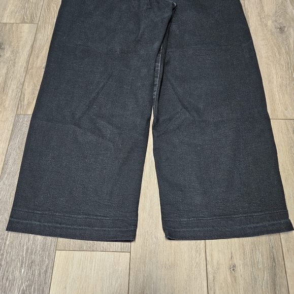 Hale Wide Leg Black Denim Jeans Button Fly White Stiching Women's 32 Grunge - Picture 10 of 12